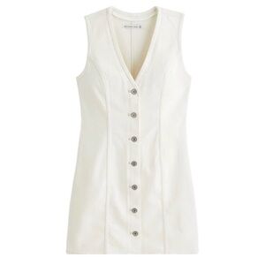 abercrombie mara white denim vest mini dress